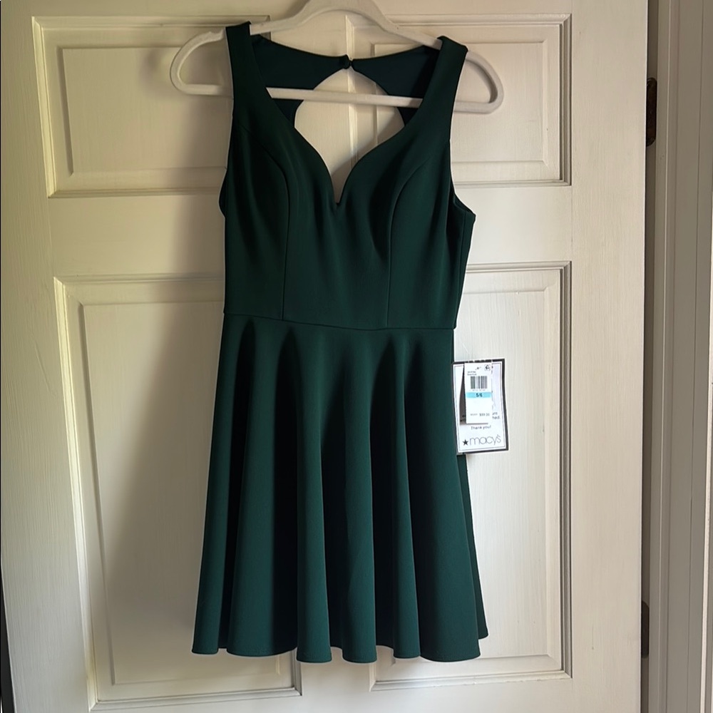 B Darlin Green Fit and Flare Mini Dress